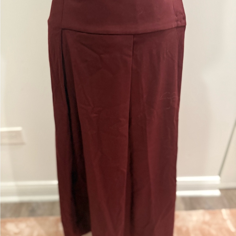 Zara Burgundy Midi Skirt